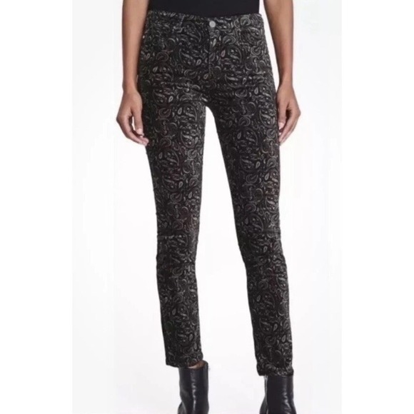 Ag Adriano Goldschmied Pants - AG Adriano Goldschmied Women's The Prima Ankle Paisley Velvet Pant Size 25R